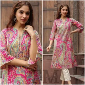 PINK LACE DESIGNER KURTA